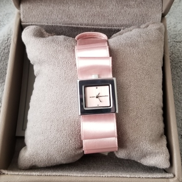 BCBG pink satin ribbon watch